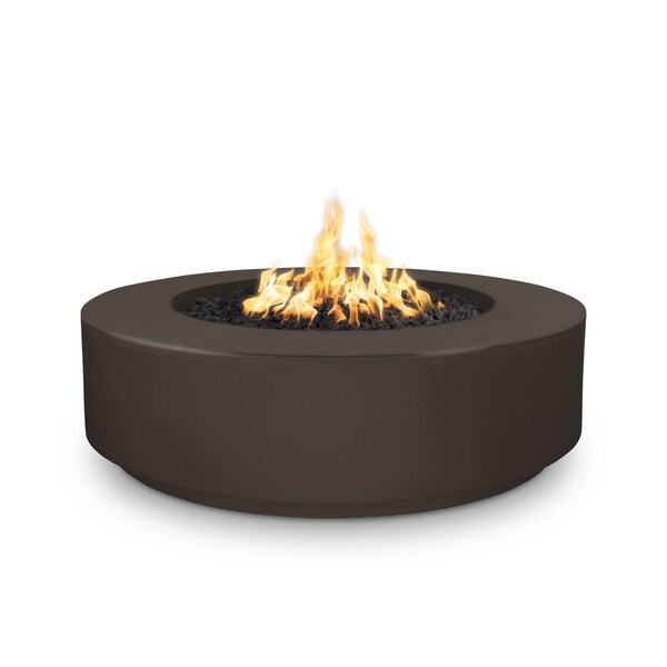 The Outdoor Plus 42 Round Florence Fire Pit, GFRC Concrete, Chocolate, Low Voltage Electronic Ignition, Liquid Propane OPT-FL42E12V-CHC-LP - main